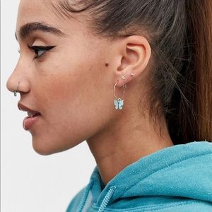 ASOS Butterfly gold hoop earrings 🦋